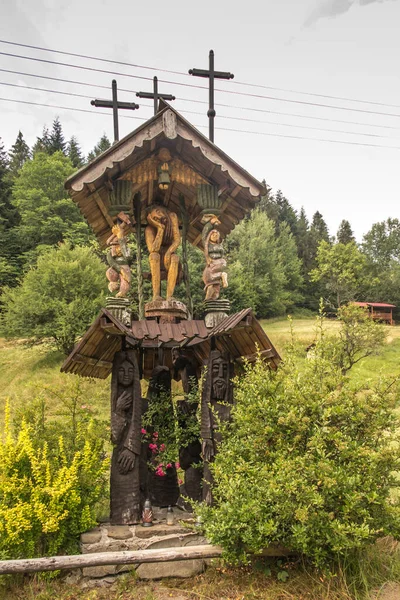 Zabnica Poland July 2022 Wayside Shrines Saints Various Sculptures Village — Fotografia de Stock