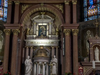 Piekary Sl, Poland, July 27, 2022: Interior of the Basilica at Sanctuary of Mary, Mother of Love and Social Justice in Piekary Slaskie.