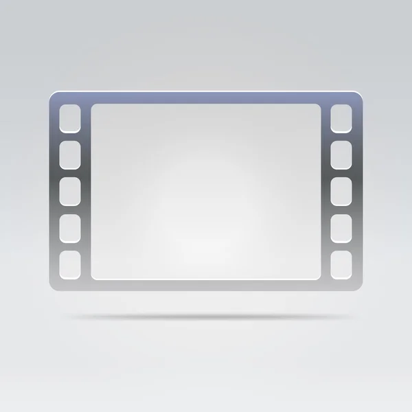 Icono de marco de vídeo plata — Archivo Imágenes Vectoriales