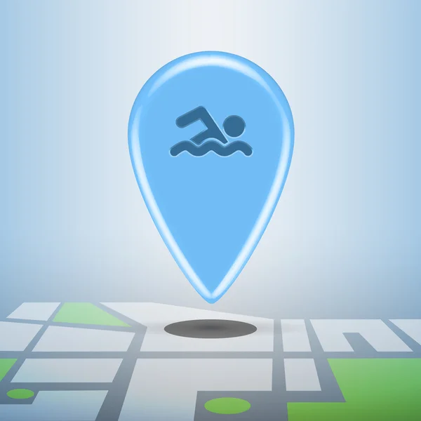 Blauwe navigatie sport pin — Stockvector