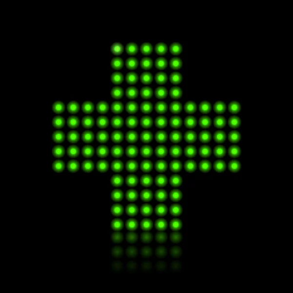 Green light dots cross — Stock Vector