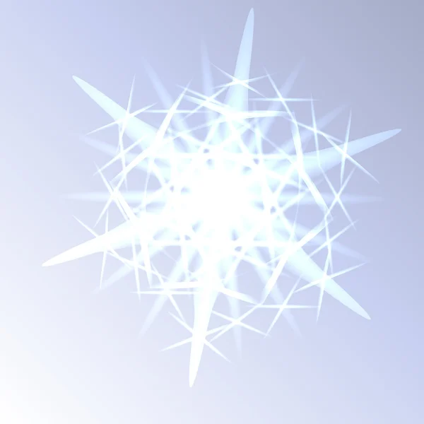 Leuchtende magische Schneeflocke Nahaufnahme — Stockvektor