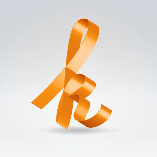 Silk ribbon letter abc — Stock Vector