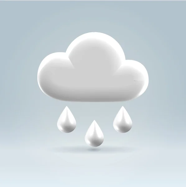 Glossy white plastic realistic weather icon — Stock Vector