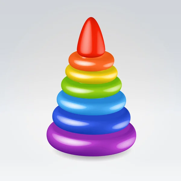 Regenbogen Kinder Spielzeugpyramide — Stockvektor