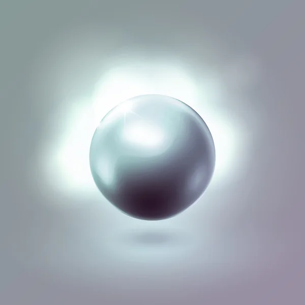 Noir brillant magnifique boule de perles — Image vectorielle