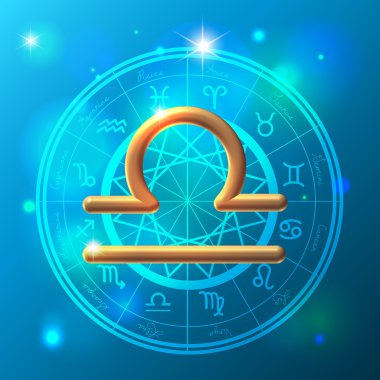 Zodiac Libra golden sign clipart