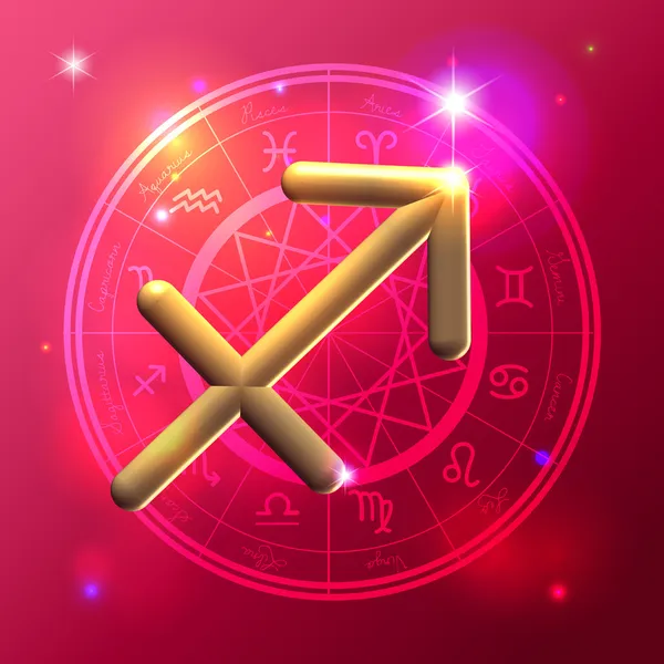 Sternzeichen Sagittarius goldenes Zeichen — Stockvektor