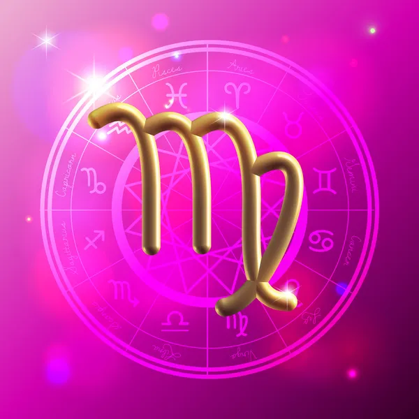 Znak zodiaku panna złoty Grafika Wektorowa