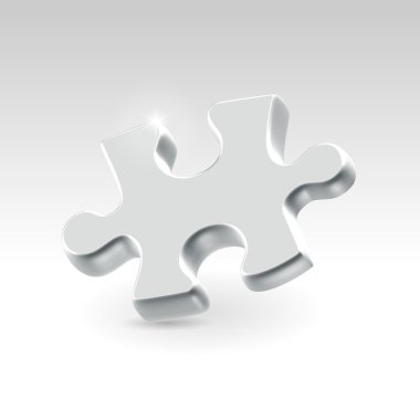 Gümüş jigsaw bulmaca parçası
