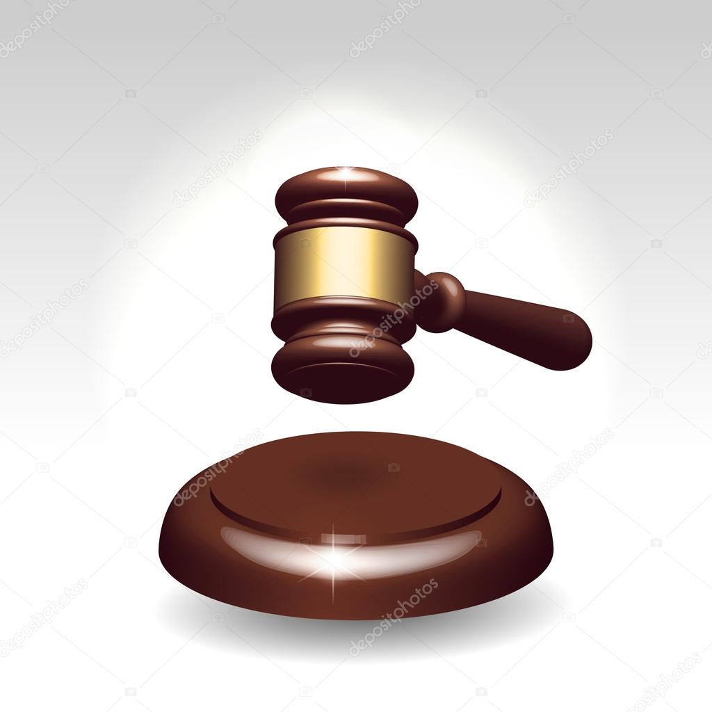 Wooden gavel as justice services symbol