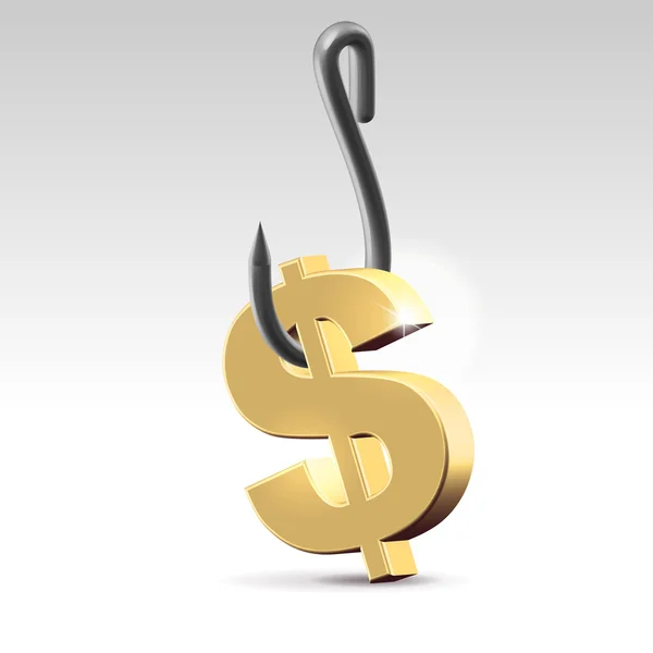Phishing geld — Stockvector