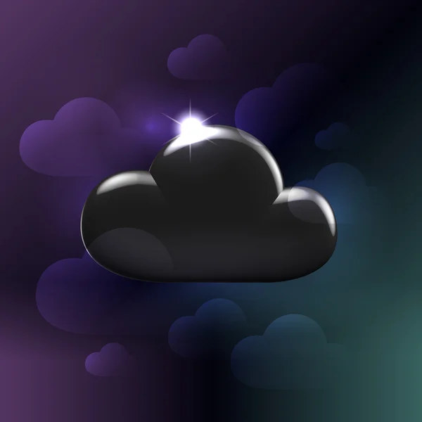 Black plastic glossy generic cloud — Stock Vector