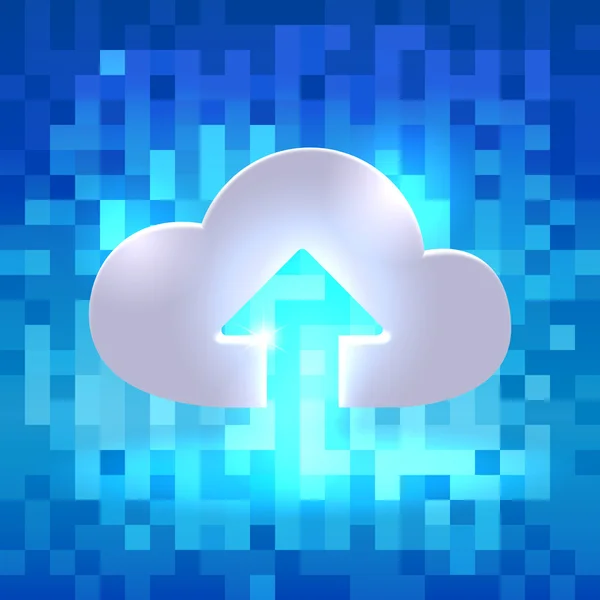 Uploading active cloud icon — Stock Vector