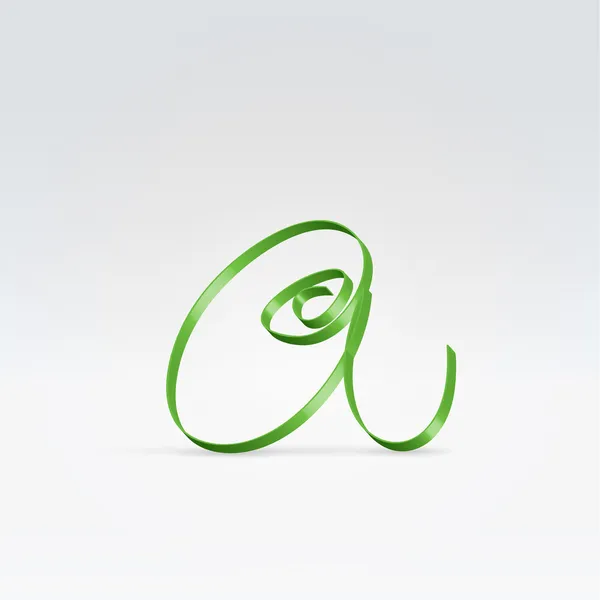 Ruban de satin vert mince typeface — Image vectorielle