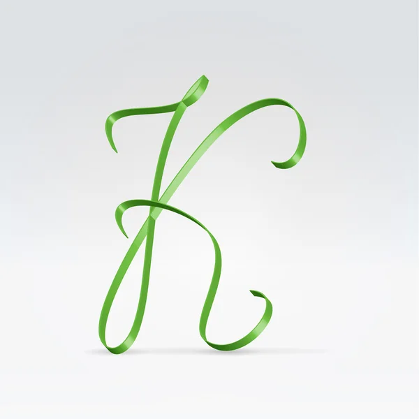 Ruban de satin vert mince typeface — Image vectorielle