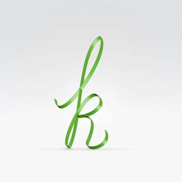 Ruban de satin vert mince typeface — Image vectorielle