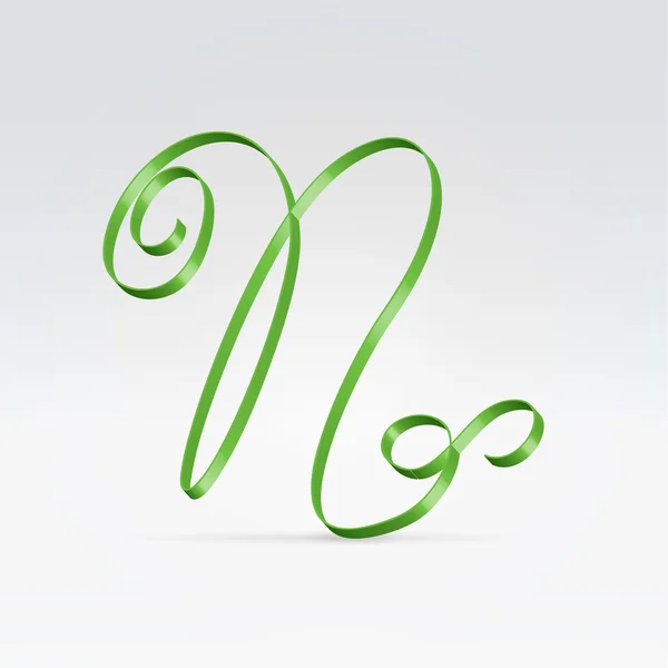 Fita de cetim verde fina tipo de letra — Vetor de Stock