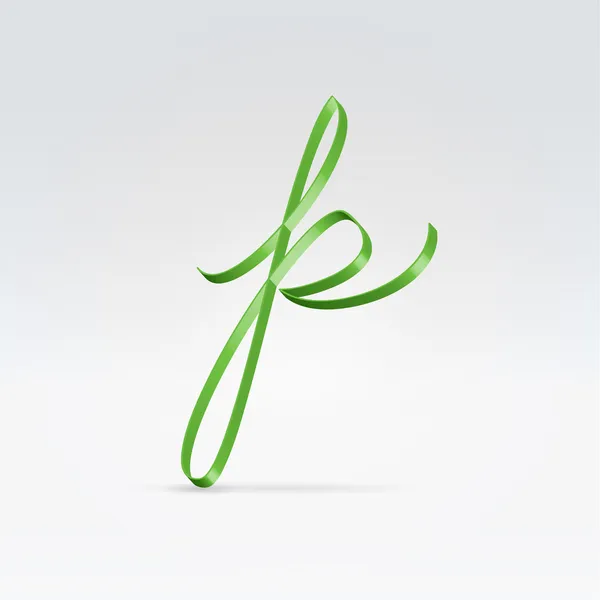 Тонкий зелёный шрифт из атласной ленты — стоковый вектор