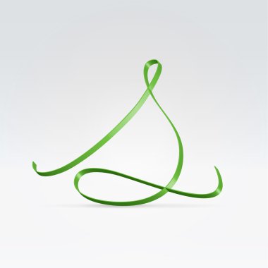 ince yeşil saten şerit yazı