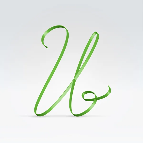 Тип тонкої зеленої атласної стрічки — стоковий вектор