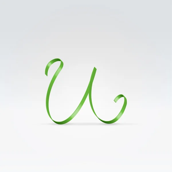 Fita de cetim verde fina tipo de letra —  Vetores de Stock
