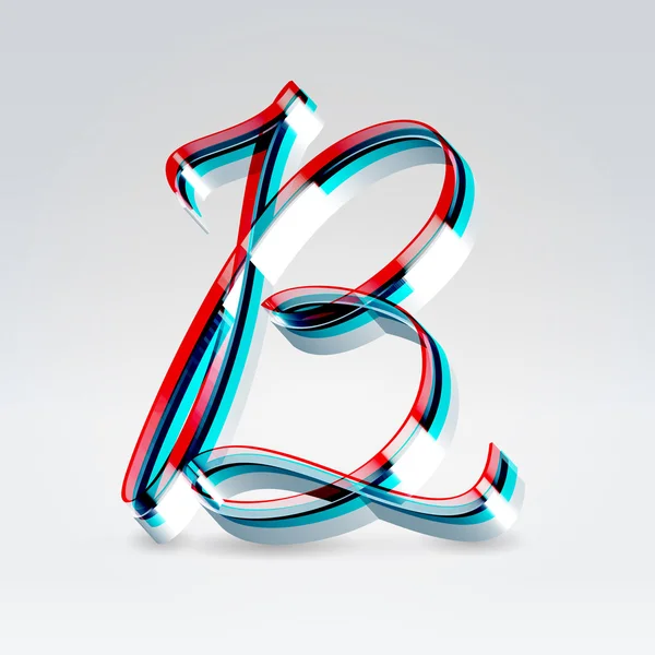 Fantaisie plastique 3d ruban lumineux typeface — Image vectorielle