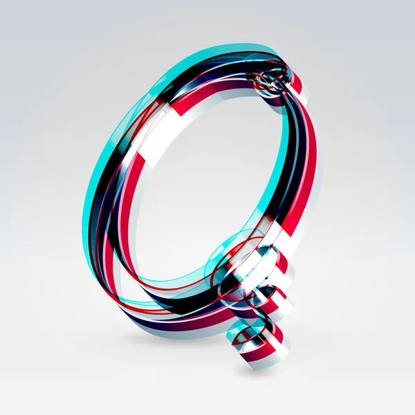 Fantasy plastic 3d glowing ribbon typeface — Stock Vector