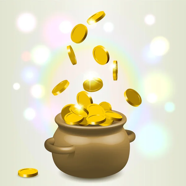 Lucky bowl guld — Stock vektor