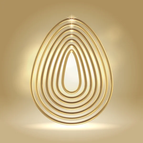 Shining gilded wire egg frame background — Stock Vector