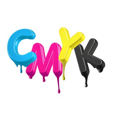 Damlama 3d cmyk harfler