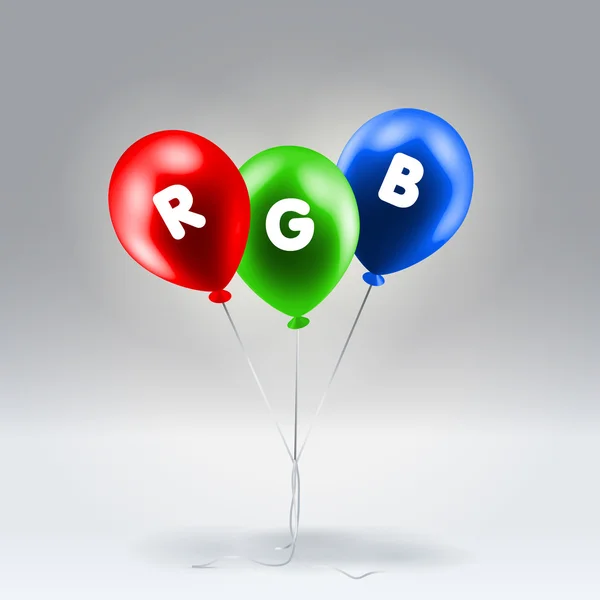 Balões infláveis verdes e azuis vermelhos —  Vetores de Stock