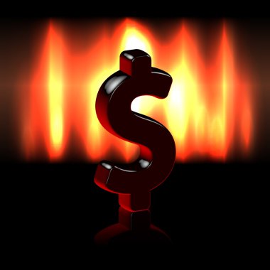ateşte dolar simgesi simgesi