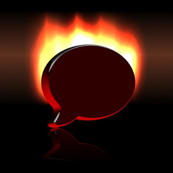 火で会議バルーン シンボル記号 — ストックベクタ