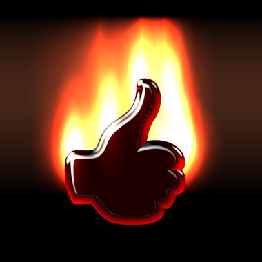 Burning like hand gesture in flames