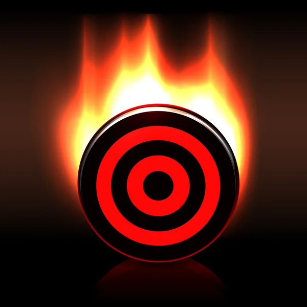 Placa de meta brillante ardiente — Vector de stock