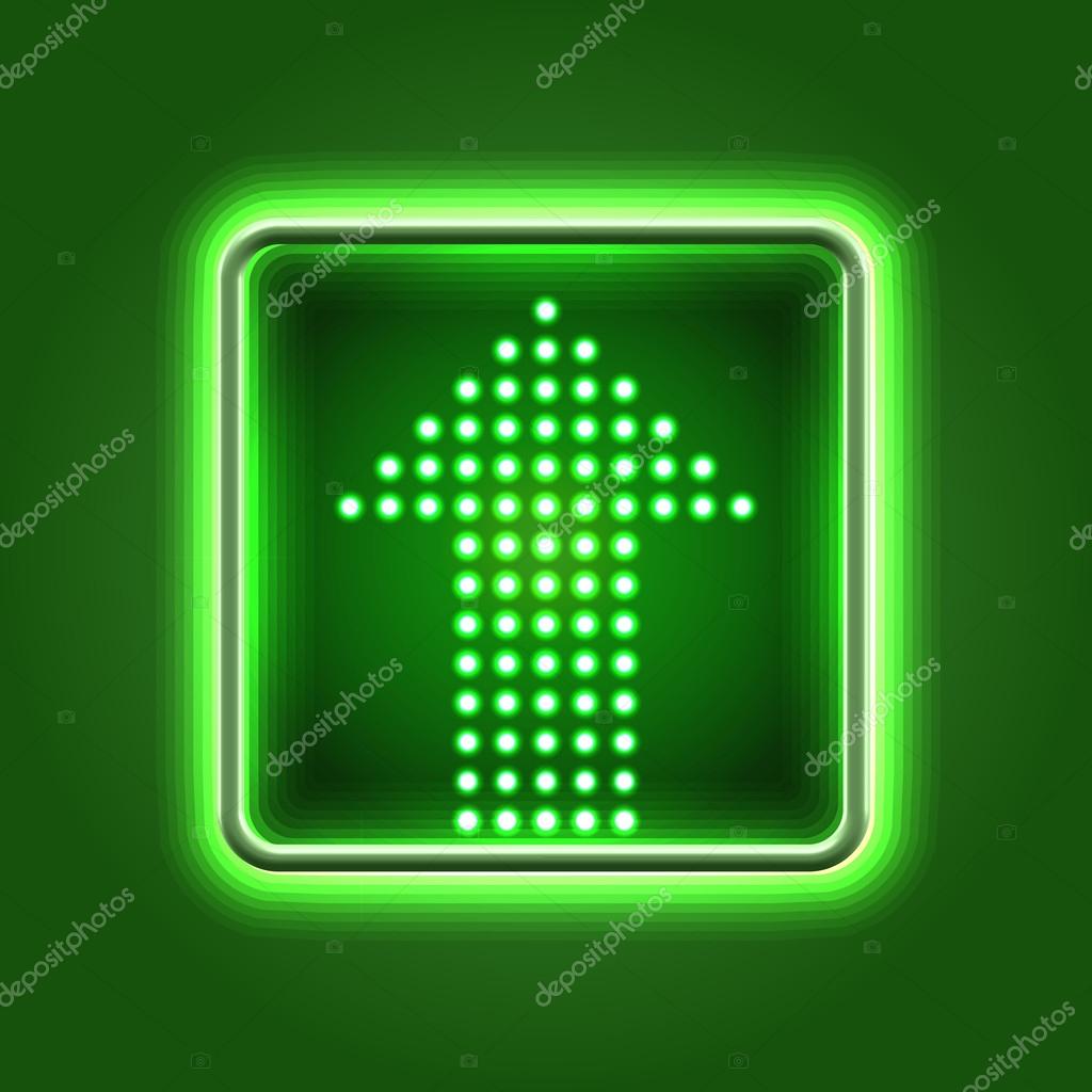 Ícone de néon seta verde — Foto © illuland #42175229, image size:1024x1024