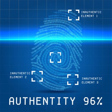Digital authentity finger scan illustration