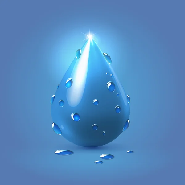 Gota de água brilhante — Vetor de Stock