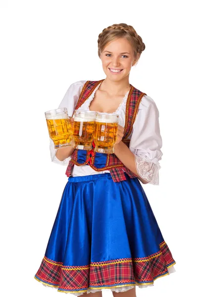 年轻性感的啤酒女郎 图库图片