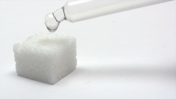 Medicina sobre el terrón de azúcar — Vídeo de stock