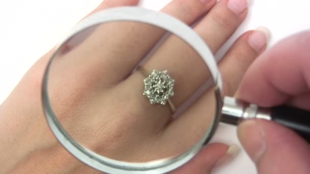 Kostbare diamond ring — Stockvideo