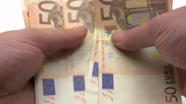 Euro-Lohnpaket füllen — Stockvideo