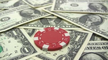 Stacking Red Poker Chips