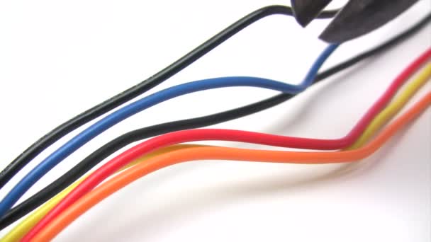 Cutting Red Cable — Stock Video