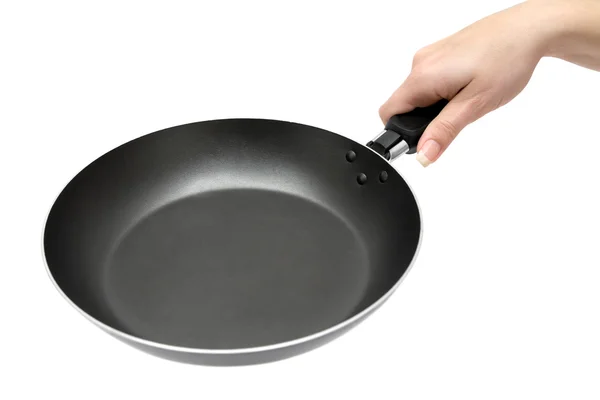 Holding a Frying Pan — Stock Photo, Image