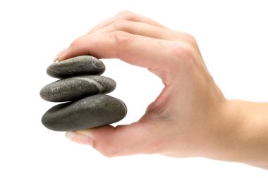 holding yığılmış taşlar