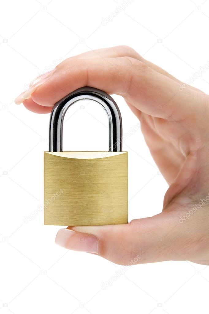 Holding a Padlock