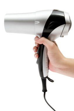 Holding a Hair Drier clipart