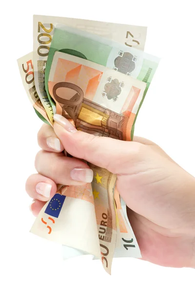 Griff nach Euro-Banknoten — Stockfoto